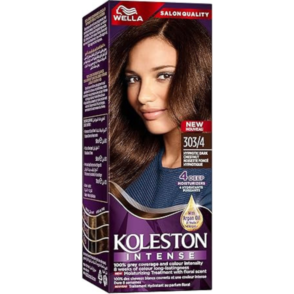 Wella Koleston Hair Color Creme, 303/4, Dark Chestnut