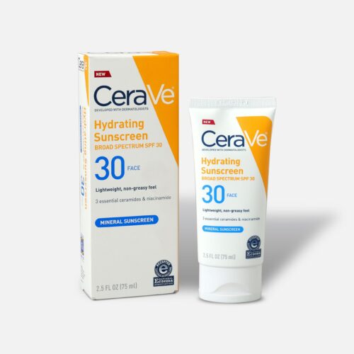 Cerave Hydrating Sunscreen Broad Spectrum Spf 30 Mineral Sunscreen 75Ml